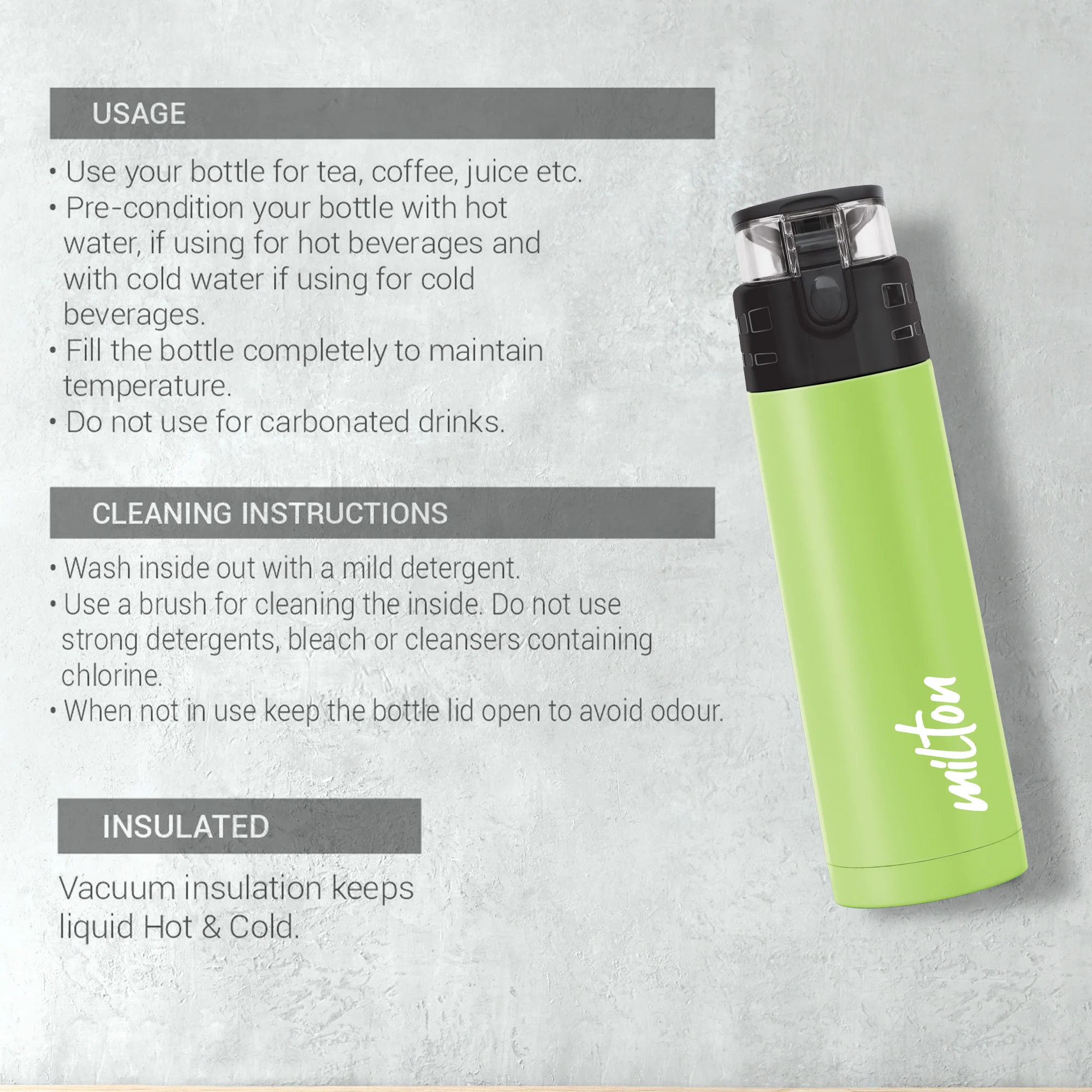 Atlantis Thermosteel Water Bottle (Milton) - Image 7