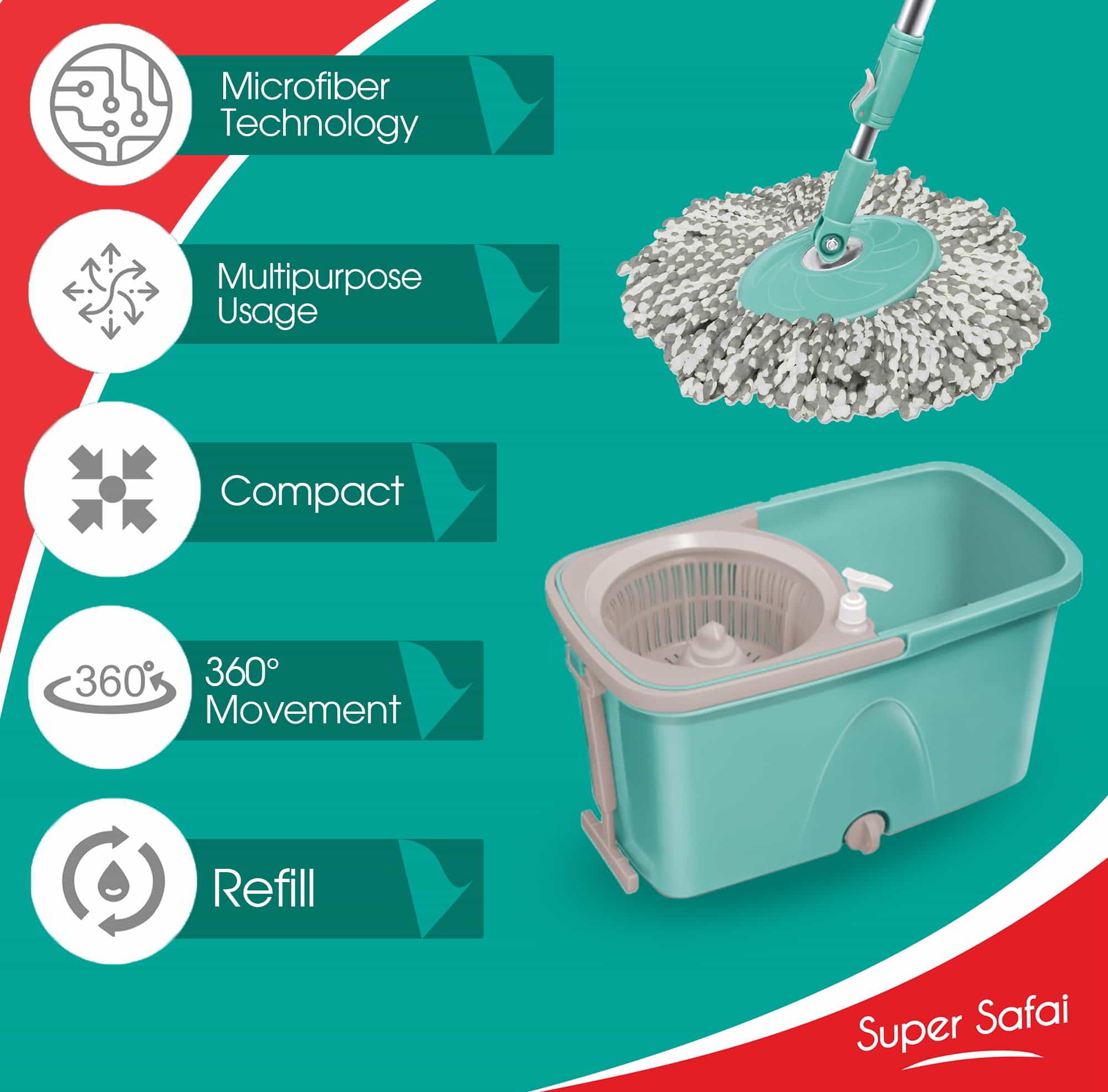 Classic Spin Mop (Spotzero by Milton) - Image 3