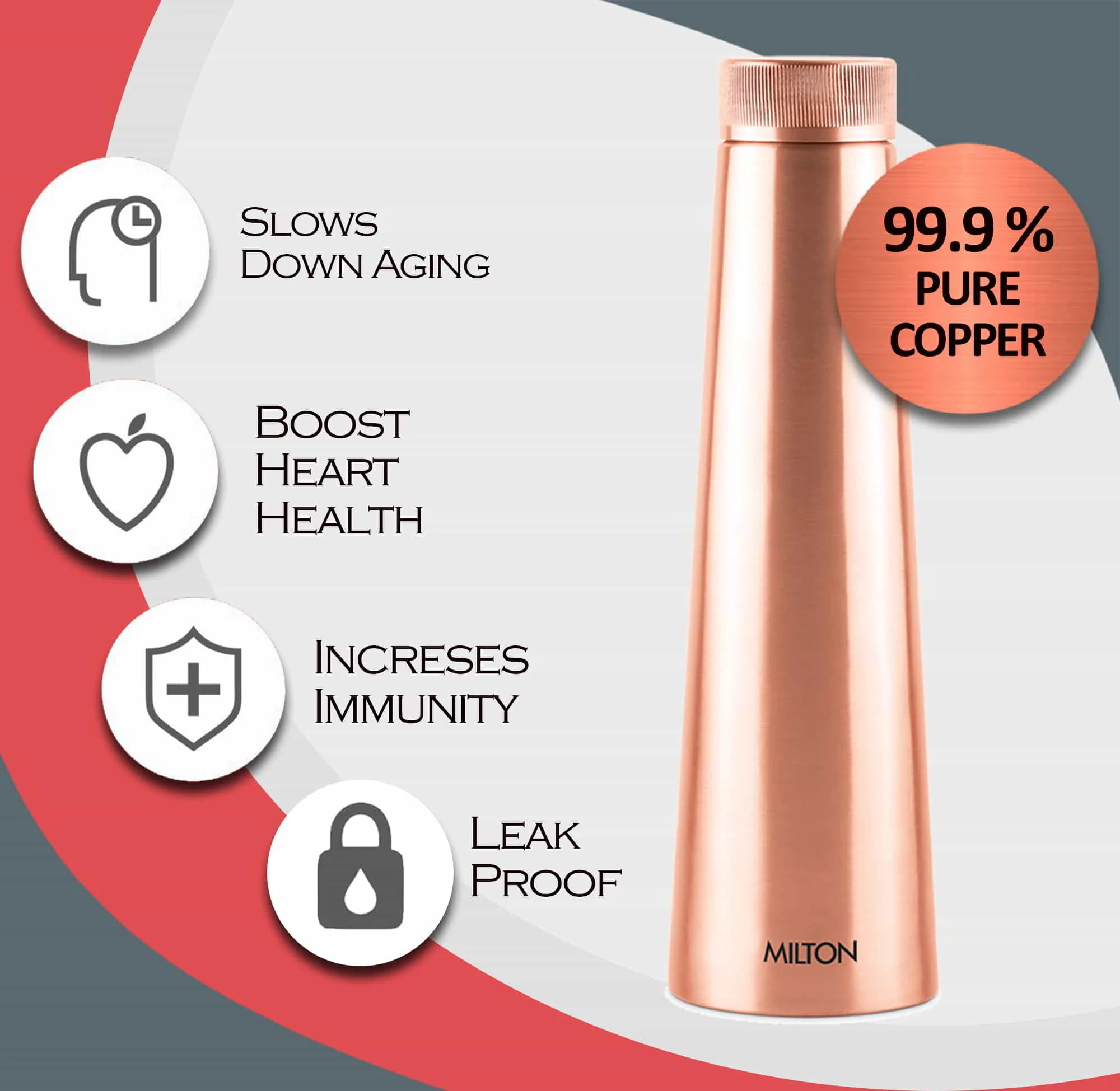 Copper Delight Water Bottle (Milton) - Image 6
