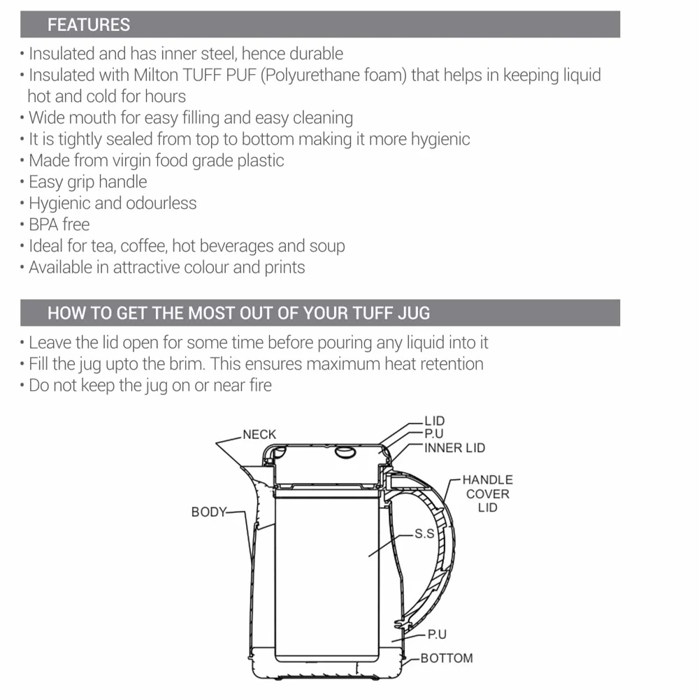 Viva Tuf Vacuum Insulated Jug (Milton) - Image 6